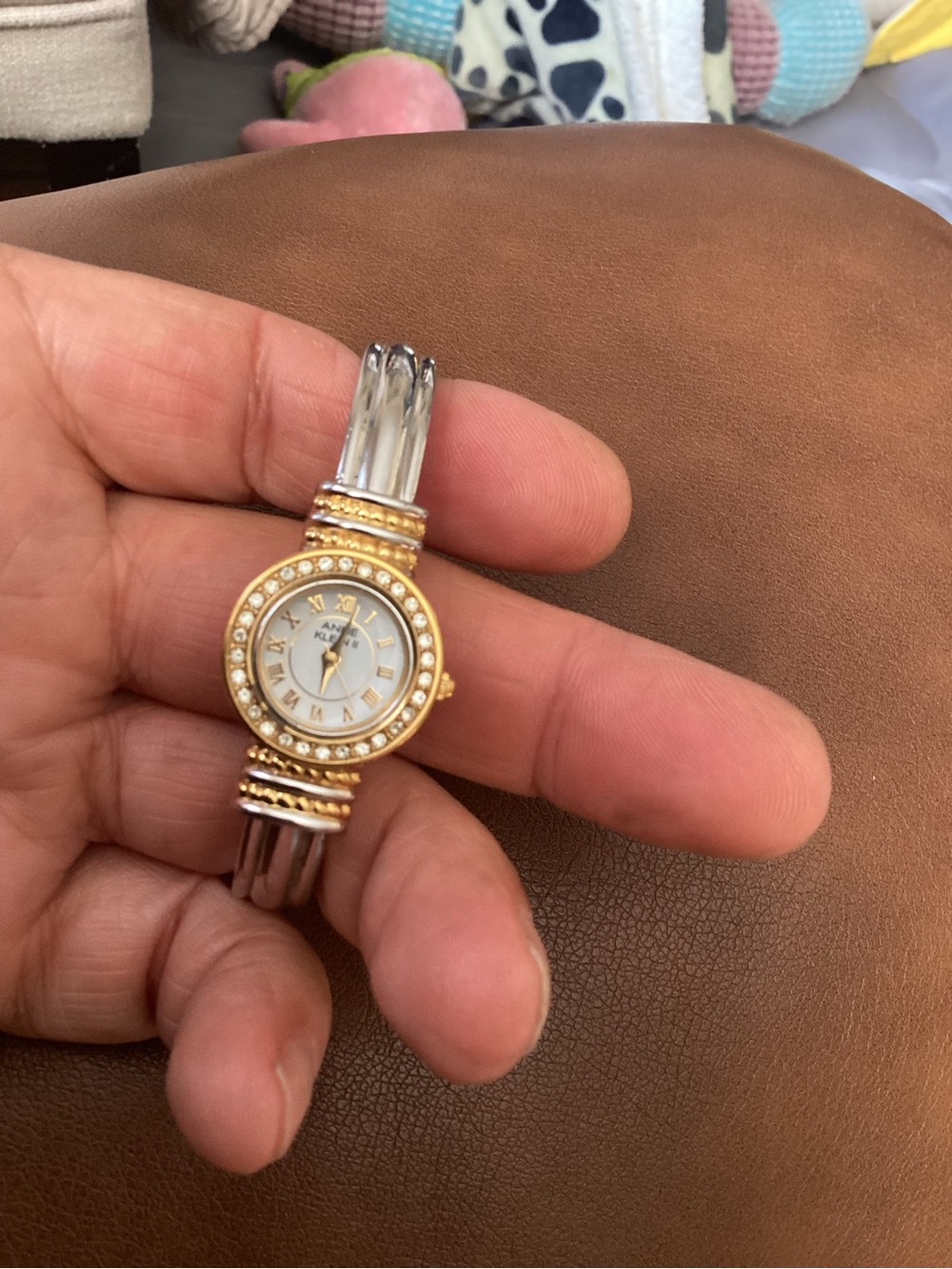 Gold and Silver Two-Tone Crystal Accent Women's Bracelet Watch